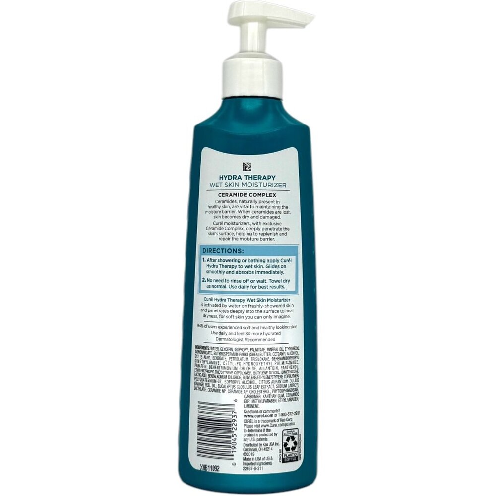 Curel Hydra Therapy Wet Skin Moisturizer Original Formula 12oz Ceramide Lotion - Picture 3 of 5